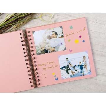 Potricher 8x8 DIY Scrapbook Album for Weddings & Memories