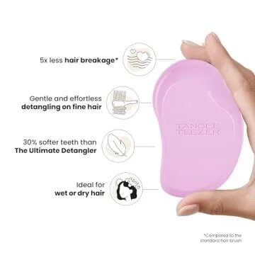 Tangle Teezer Original Detangler Brush, Dry & Wet Hair Brush for Color-Treated, Fine & Fragile Hair Types, Pink Dawn