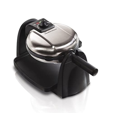 Hamilton Beach Flip Belgian Waffle Maker with Non-Stick Removable Plates, Browning Control, Drip Tra...