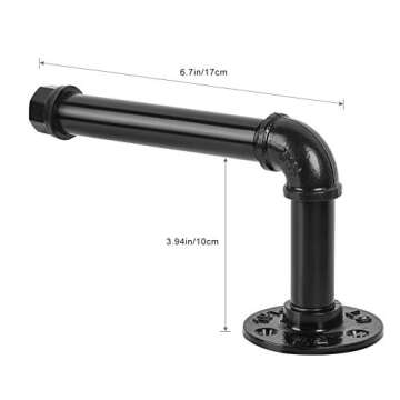 LIANTRAL Rustic Toilet Paper Roll Holder, 2 Pack Black Toilet Paper Holder6.7 inches Farmhouse Industrial Wall Mount Tissue Holder Bathroom Toilet Paper Holder Rack for Kitchen, Washroom, Bathroom