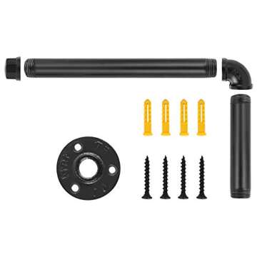 LIANTRAL Rustic Toilet Paper Roll Holder, 2 Pack Black Toilet Paper Holder6.7 inches Farmhouse Industrial Wall Mount Tissue Holder Bathroom Toilet Paper Holder Rack for Kitchen, Washroom, Bathroom