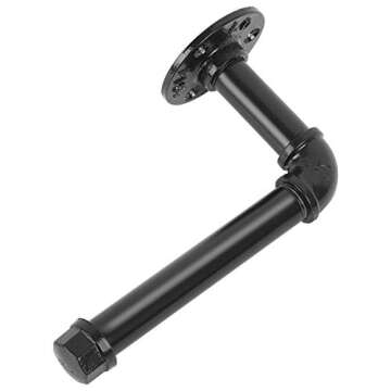 LIANTRAL Rustic Toilet Paper Roll Holder, 2 Pack Black Toilet Paper Holder6.7 inches Farmhouse Industrial Wall Mount Tissue Holder Bathroom Toilet Paper Holder Rack for Kitchen, Washroom, Bathroom