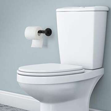 LIANTRAL Rustic Toilet Paper Roll Holder, 2 Pack Black Toilet Paper Holder6.7 inches Farmhouse Industrial Wall Mount Tissue Holder Bathroom Toilet Paper Holder Rack for Kitchen, Washroom, Bathroom