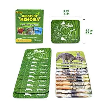 Menique, Juego de Memoria de Animales Salvajes en español. Wild Animals Memory Matching Game in Spanish.