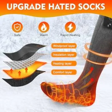 Heated Socks for Women Men, 6000mAh Rechargeable Battery Foot Warmer Hiking Socks Up to 10 Hours,APP Controlled Electric Heated Socks with 4 Heating Levels for Camping Skiing