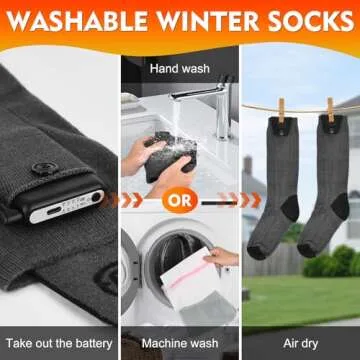 Heated Socks for Women Men, 6000mAh Rechargeable Battery Foot Warmer Hiking Socks Up to 10 Hours,APP Controlled Electric Heated Socks with 4 Heating Levels for Camping Skiing