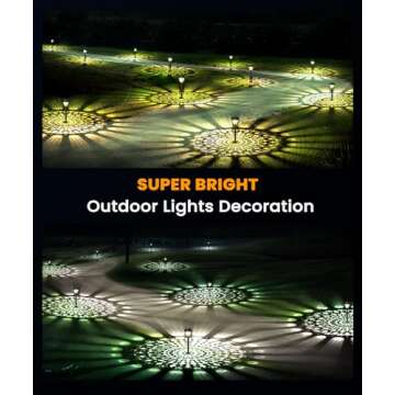 SUNOW Super Bright Solar Lights for Outside, Up to 12H Solar Lights Outdoor Waterproof, 8 Pack Outdo...