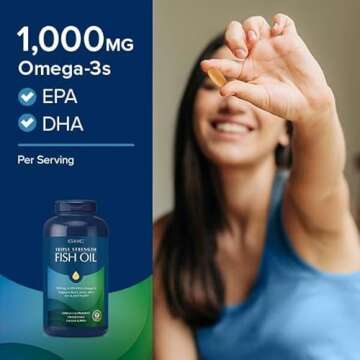 GNC Triple Strength Omega 3 Fish Oil 1000mg, 120 Count, Supports Joint, Skin, Eye, and Heart Health