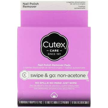 Cutex Non-Acetone Nail Polish Remover Pads - 10ct