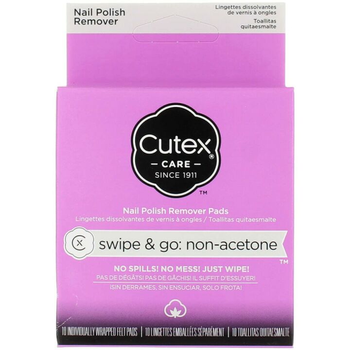 Cutex Non-Acetone Nail Polish Remover Pads - 10ct