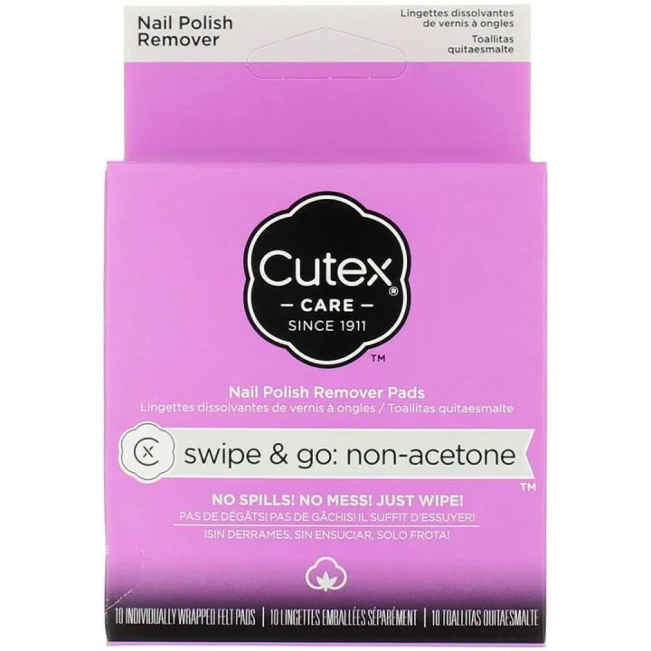 Cutex Non-Acetone Nail Polish Remover Pads - 10ct