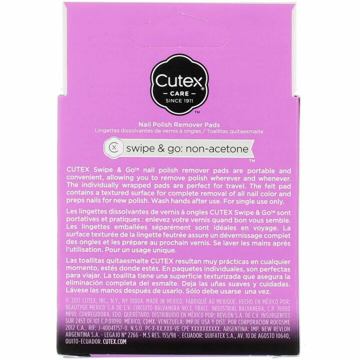Cutex Non-Acetone Nail Polish Remover Pads - 10ct