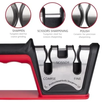 Premium 3-Stage Kitchen Knife Sharpener for All Blades