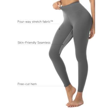 COMFELIE Infinity Seamless Workout Leggings for Women Seamless Leggings for Exercise Running Active Yoga Pants X-Large Grey