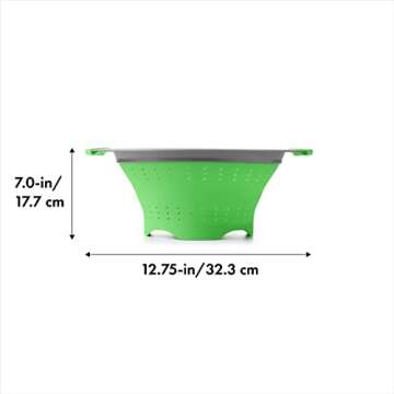 OXO Good Grips Silicone Collapsible Colander, 3.5 Quart, Green