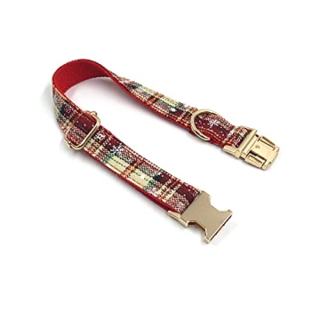 PETDURO Personalized Dog Collar with Engraved Name on Sturdy Metal Buckle for Medium Large Dogs - Ch...