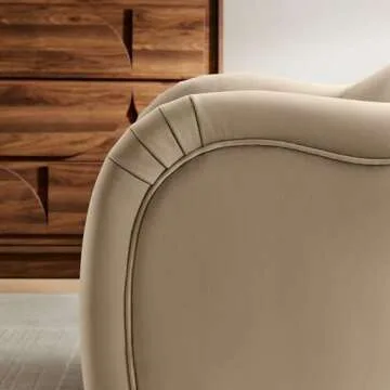 Modway Compose Barrel Chair with Performance Velvet Fabric in Taupe – Upholstered Accent Armchair with Curved Backrest – Cozy Lounge Chair for Reading – Round Comfy Single Sofa Club Chair