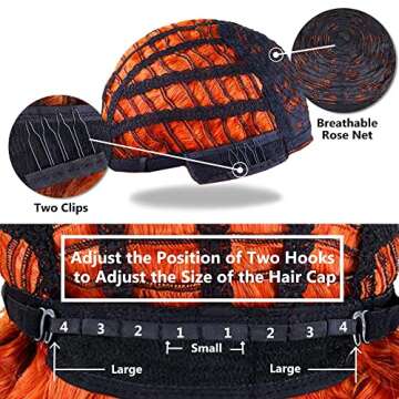 AIDUSA Short Loose Curly Wig for Black Women Short Curly Wigs for Black Women Curl Afro Wigs for Black Women Synthetic Hair Wig Natural Half Wigs for Women Soft Hair Ginger Wigs (Orange)