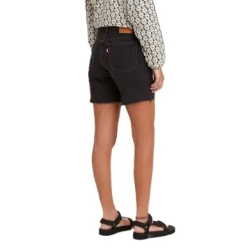 Levi's Women's Premium 501 Mid Thigh Shorts - Lunar Black