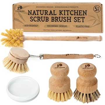 Natural Bubble Up Dish Brush Set for Effective Cleaning