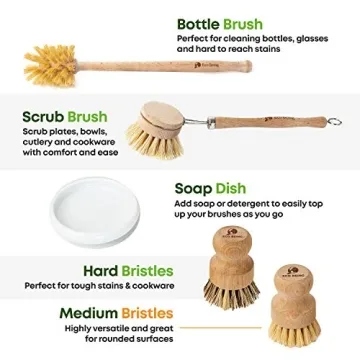 Natural Bubble Up Dish Brush Set for Effective Cleaning