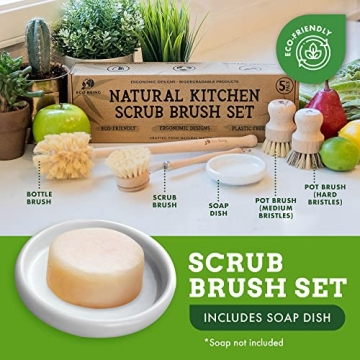 Natural Bubble Up Dish Brush Set for Effective Cleaning