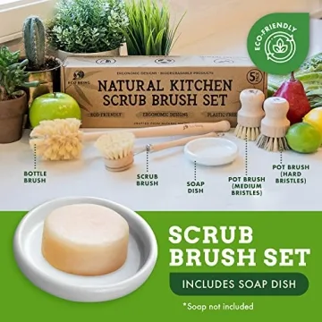 Natural Bubble Up Dish Brush Set for Effective Cleaning