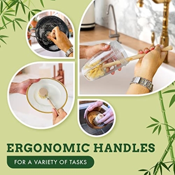 Natural Bubble Up Dish Brush Set for Effective Cleaning