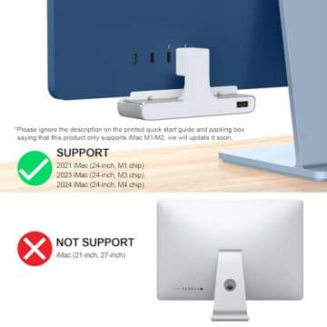 Qwiizlab 6-in-1 USB-C Hub for iMac 2024/2023/2021 with High-Speed Connectivity