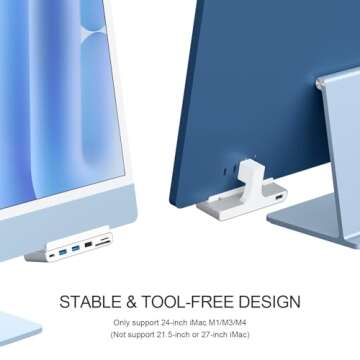 Qwiizlab USB-C Hub: 6-in-1 Adapter for iMac 2024/2023/2021