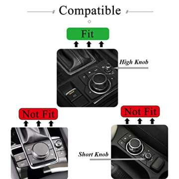 TopDall Media Control Volume Knob Bling Crystal Shiny Accessory Interior Cover Compatible for Mazda