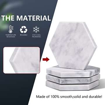 Set of 6 Coaster Cup Pad,4'' Handcrafted Natural Modern Coasters for Wine Glass,Coffee Cup,Soft Drinks,Water,or Beer for Kitchen Caddy,Car,Office Drink Coaster Sets- Decorative Sleek