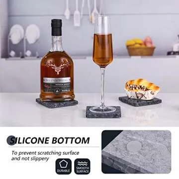 Elegant Set of 6 Handcrafted Marble Coasters for Home