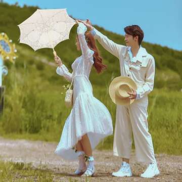 Elegant Vensans Lace Umbrella for Weddings and Photoshoots