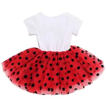 It’s My 1st/2nd Birthday Outfit Toddler Baby Girl ONE Party Tutu Dress for Kids Halloween Pageant Half/First Onesie Crown Infant Skirt Sets for Photo Props Costume Age Ladybug-Two 2Y