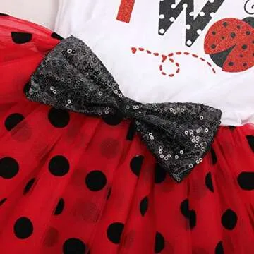 It’s My 1st/2nd Birthday Outfit Toddler Baby Girl ONE Party Tutu Dress for Kids Halloween Pageant Half/First Onesie Crown Infant Skirt Sets for Photo Props Costume Age Ladybug-Two 2Y