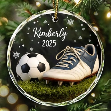 Personalized 3D Soccer Christmas Ornament Gift