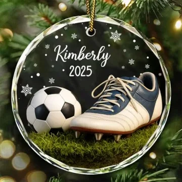 Personalized 3D Soccer Christmas Ornament Gift