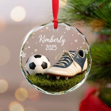 Personalized 3D Soccer Christmas Ornament Gift