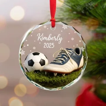 Personalized 3D Soccer Christmas Ornament Gift