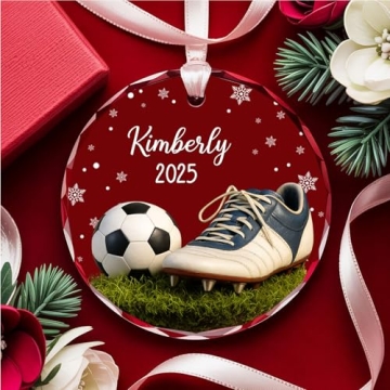 Personalized 3D Soccer Christmas Ornament Gift