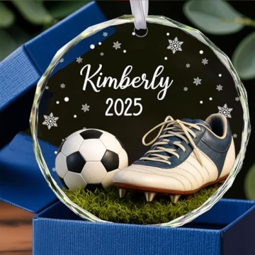 Personalized 3D Soccer Christmas Ornament Gift