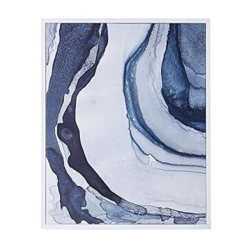 Madison Park Ethereal Wall Art Living Room Décor - Frame Modern Abstract Stretched, Gel Coated Canvas Entry Way Decoration, Ready to Hang Painting for Bedroom, 23.5"W x 29.5"H x 1.625"D , Blue 2 Piece