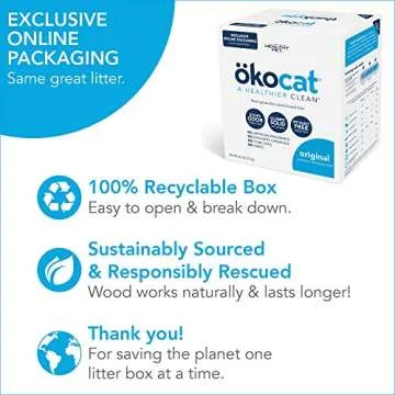 ökocat Original Low-Dust Natural Wood Clumping Cat Litter with Odor Control 16.6 lbs Large