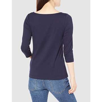 Amazon Essentials Women's Slim-Fit 3/4 Sleeve Boatneck T-Shirt