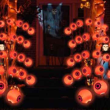 Kucicezu Halloween Solar Eyeball Stake Lights for Outdoor Decor