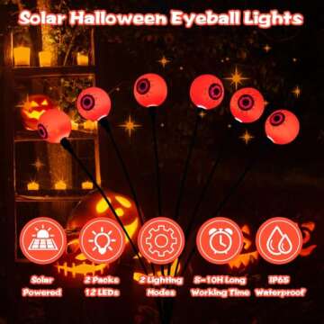 Kucicezu Halloween Solar Eyeball Stake Lights for Outdoor Decor