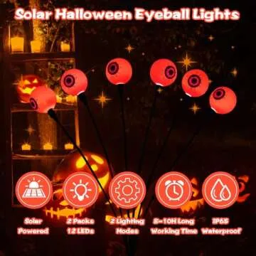 Kucicezu Halloween Solar Eyeball Stake Lights for Outdoor Decor
