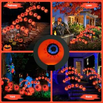 Kucicezu Halloween Solar Eyeball Stake Lights for Outdoor Decor