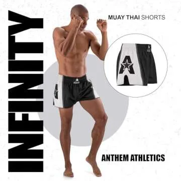 Anthem Athletics Infinity Muay Thai Shorts - Kickboxing Short Boxing Trunks for Men & Women - Black ...